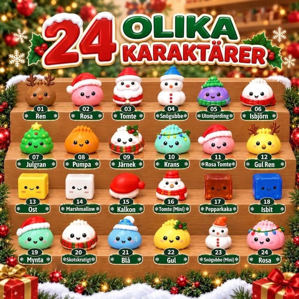 Adventskalender 2026 med squishy-dumplings