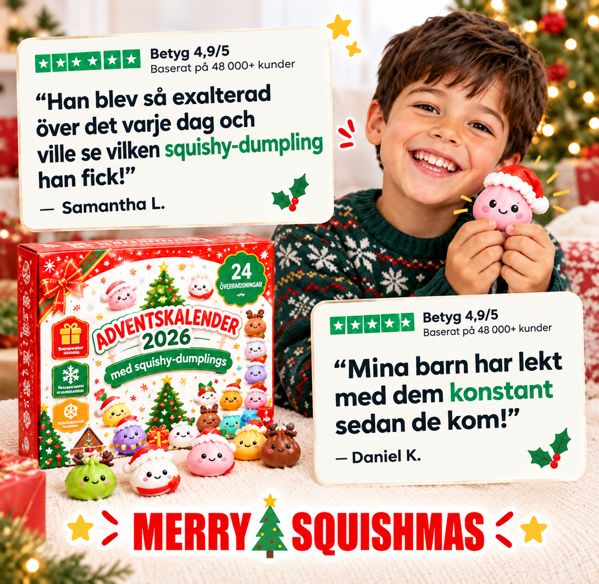 Adventskalender 2026 med squishy-dumplings